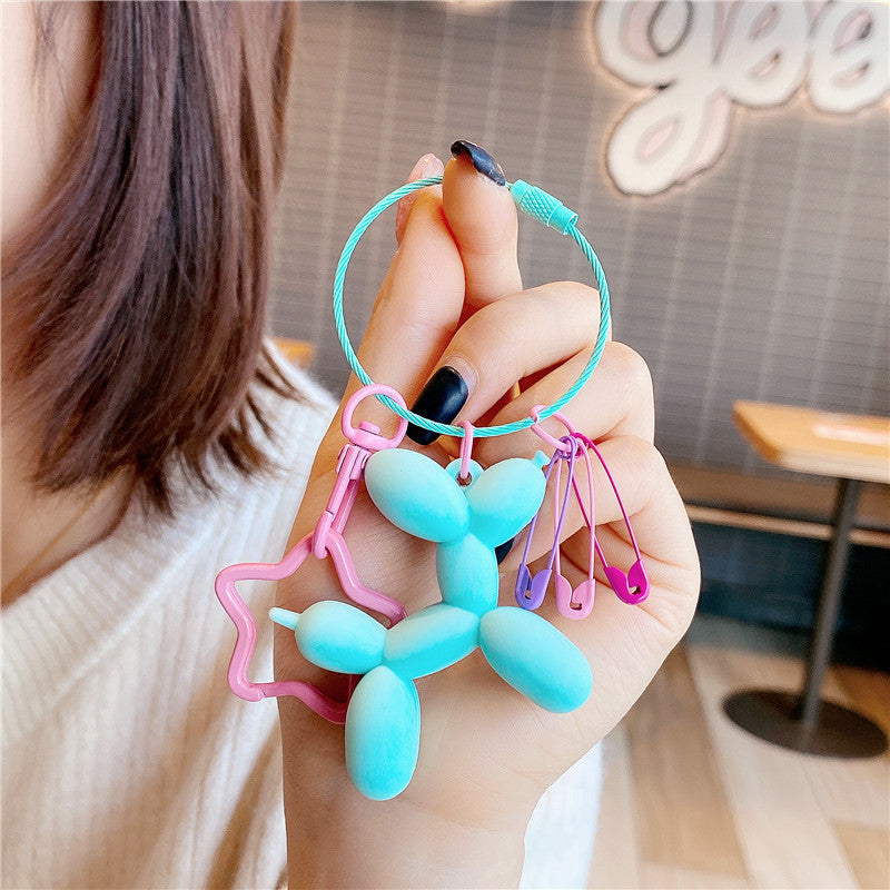 Wholesale PVC Balloon Dog Wire Rope Special Shaped Keychain